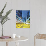 "Traffic trails in city at night." Canvas Wall Art