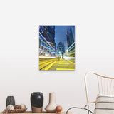 "Traffic trails in city at night." Canvas Wall Art