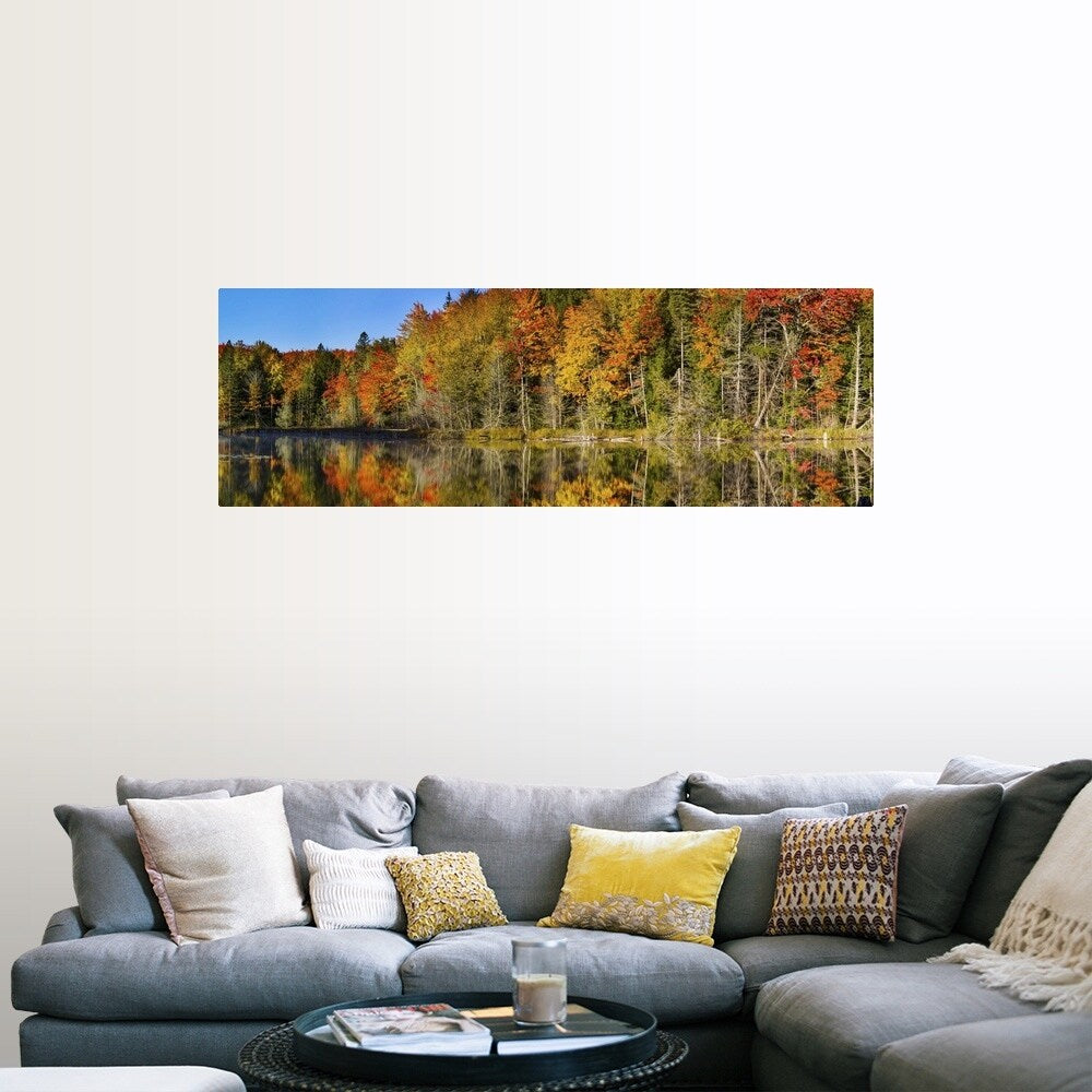 "Trees in autumn at Lake Hiawatha, Alger County, Upper Peninsula, Michigan" Poster Print - Multi