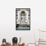 "Trevi Fountain, Rome, Italy" Black Float Frame Canvas Art