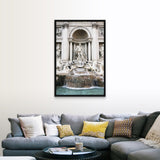 "Trevi Fountain, Rome, Italy" Black Float Frame Canvas Art