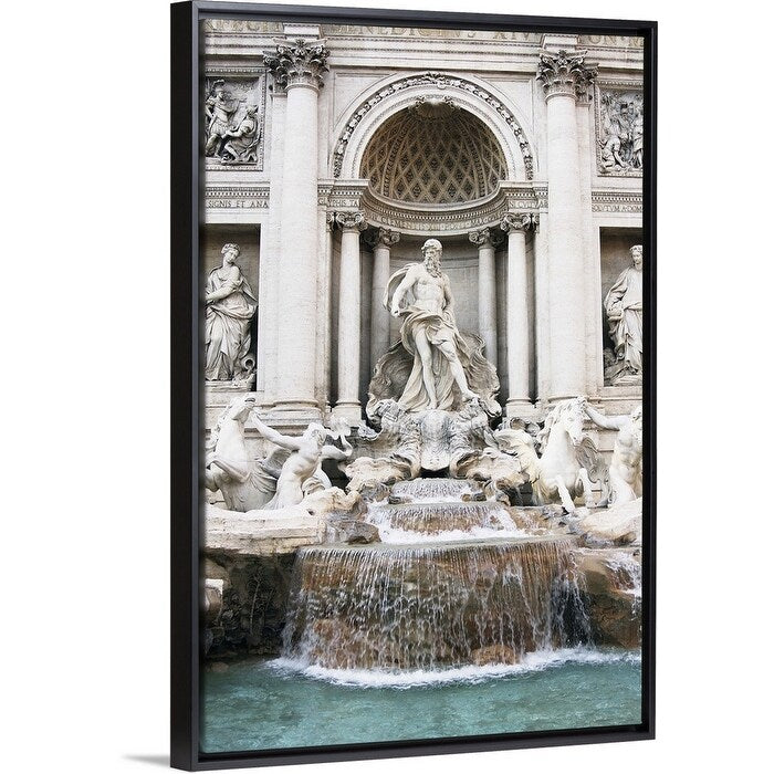 "Trevi Fountain, Rome, Italy" Black Float Frame Canvas Art