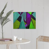 "Triangle Abstract Teal Purple" Canvas Wall Art