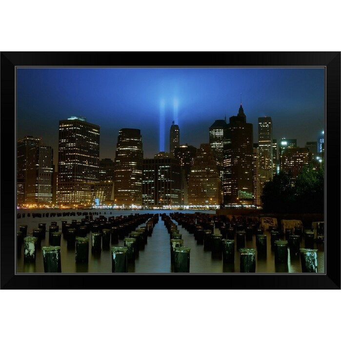 "Tribute in Light, New York City" Black Framed Print