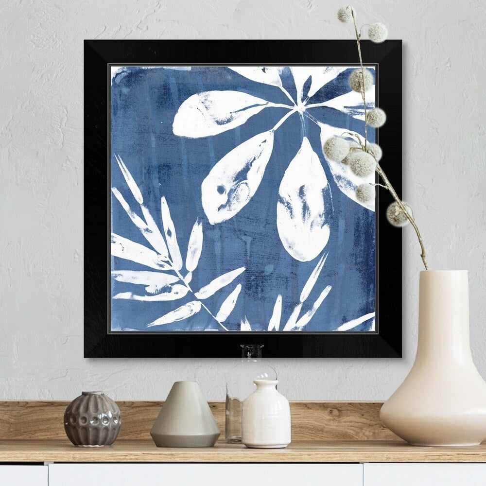 "Tropical Indigo Impressions II" Black Framed Print