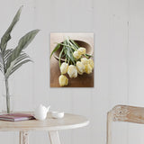 "Tulips on bowl" Canvas Wall Art