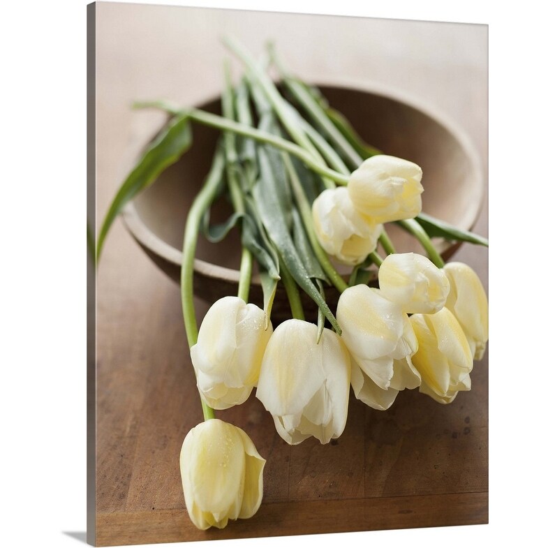 "Tulips on bowl" Canvas Wall Art