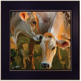 "Two Cows" by Tim Dardis, Ready to Hang Framed Print, Black Frame