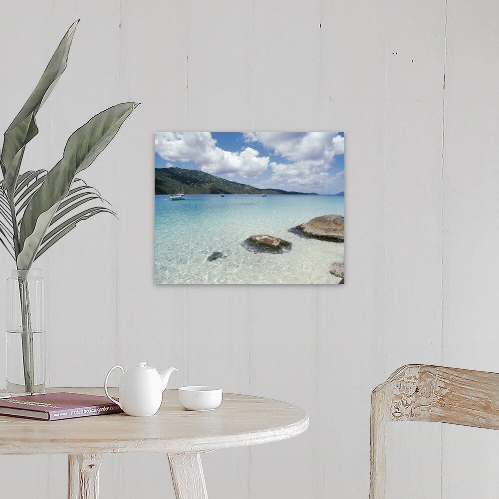 "US Virgin Islands, St. Thomas, Magens Bay, Boats in the sea" Canvas Wall Art