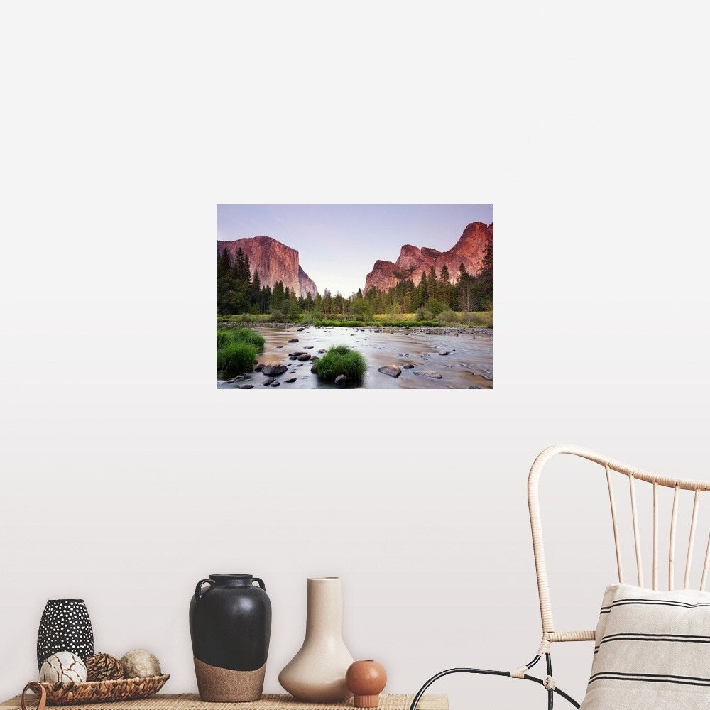 "Valley with sunset" Poster Print - Multi