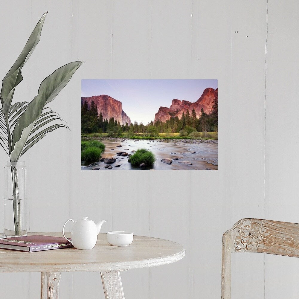 "Valley with sunset" Poster Print - Multi