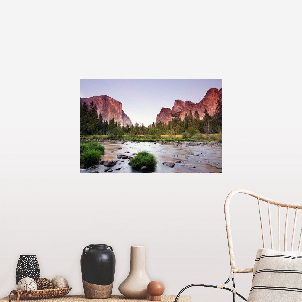 "Valley with sunset" Poster Print - Multi