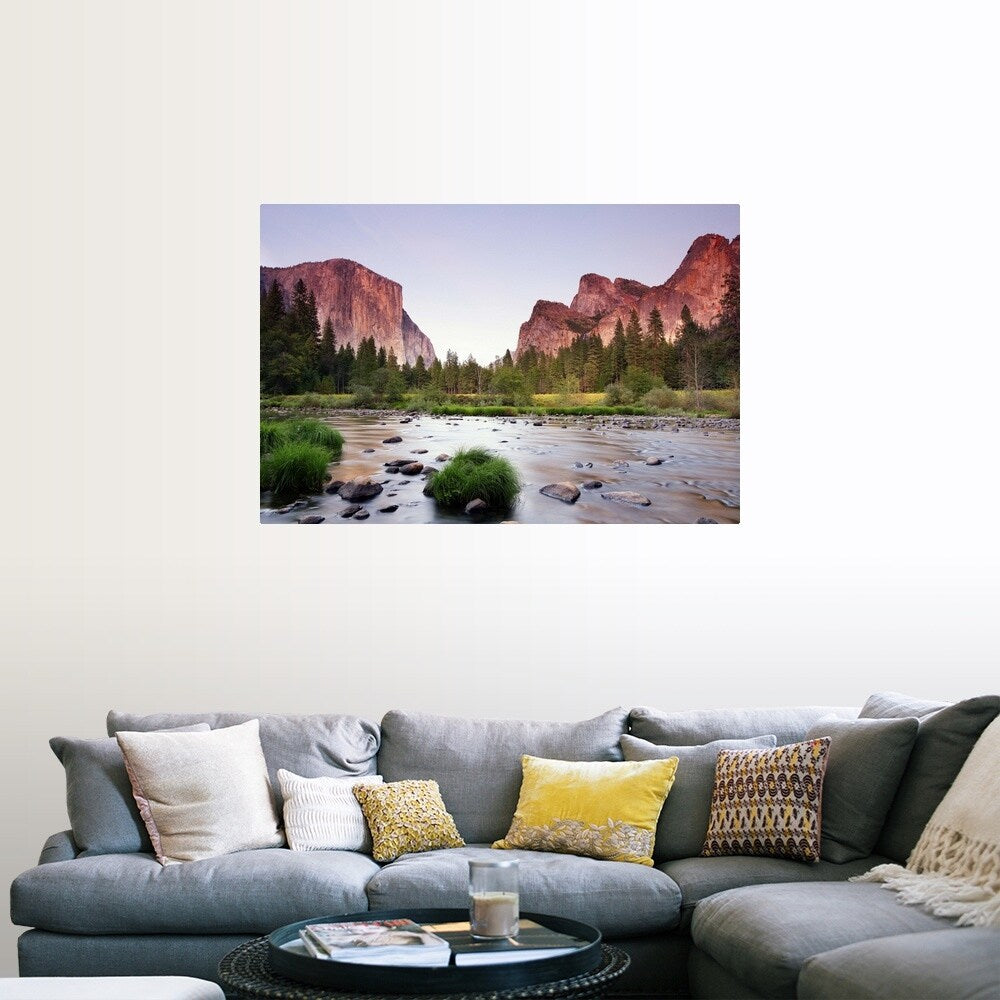 "Valley with sunset" Poster Print - Multi