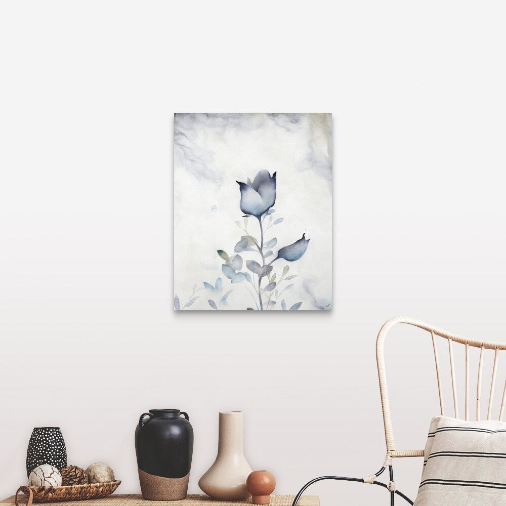 "Water Blossom Blues" Canvas Wall Art