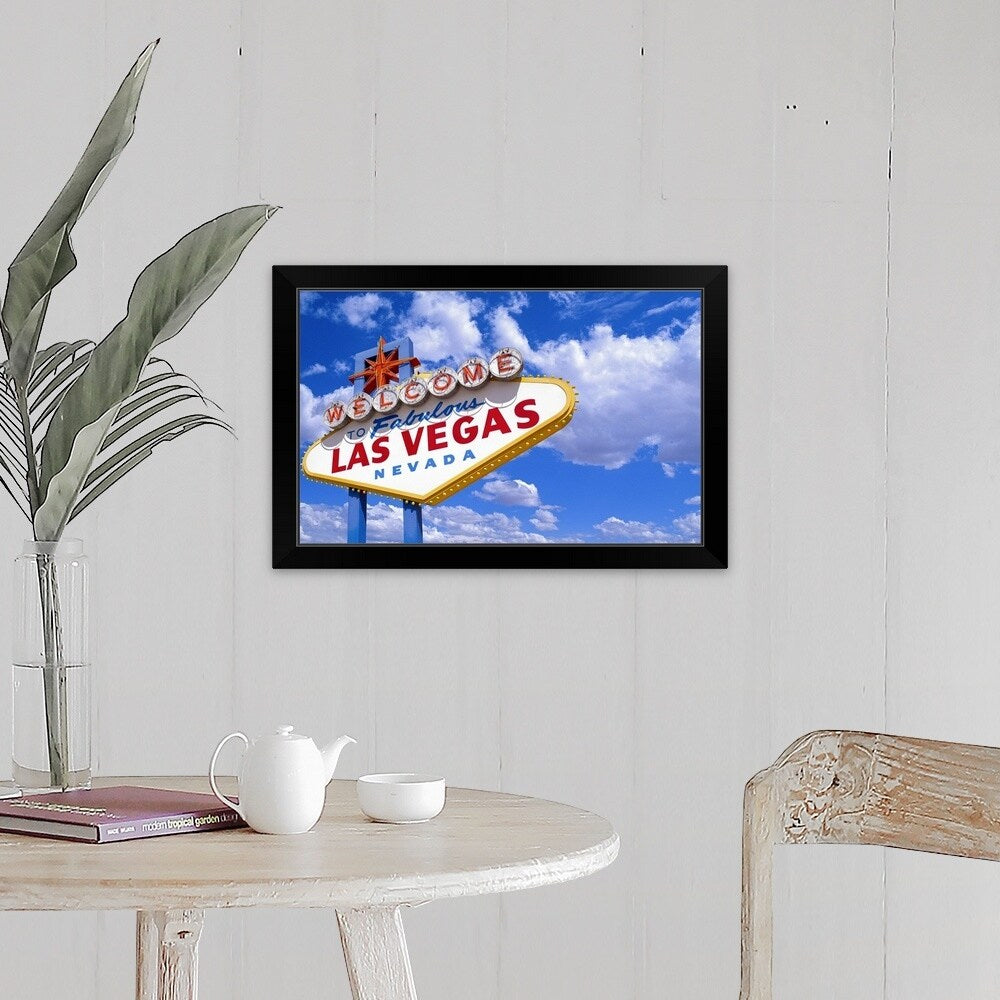 "Welcome to Las Vegas sign" Black Framed Print