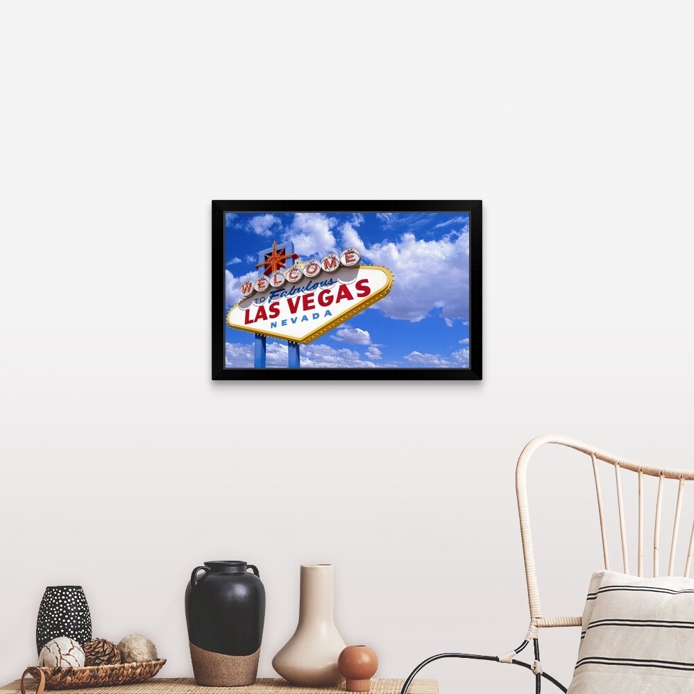 "Welcome to Las Vegas sign" Black Framed Print
