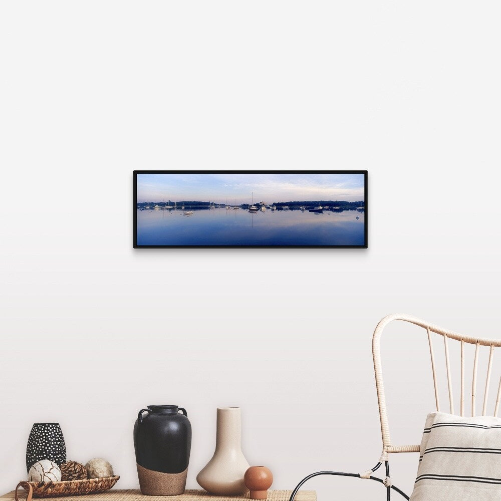 "West Falmouth Harbor West Falmouth MA" Black Float Frame Canvas Art