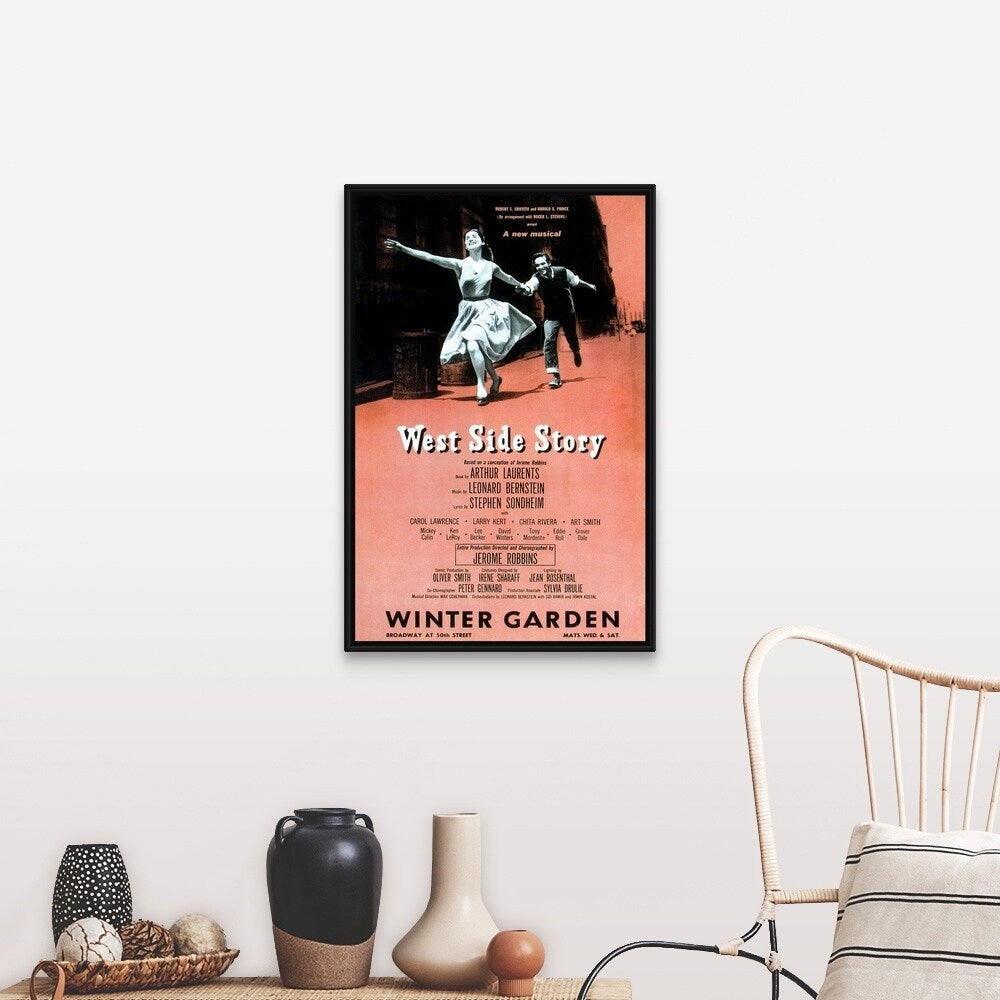 "West Side Story (Broadway) (1957)" Black Float Frame Canvas Art