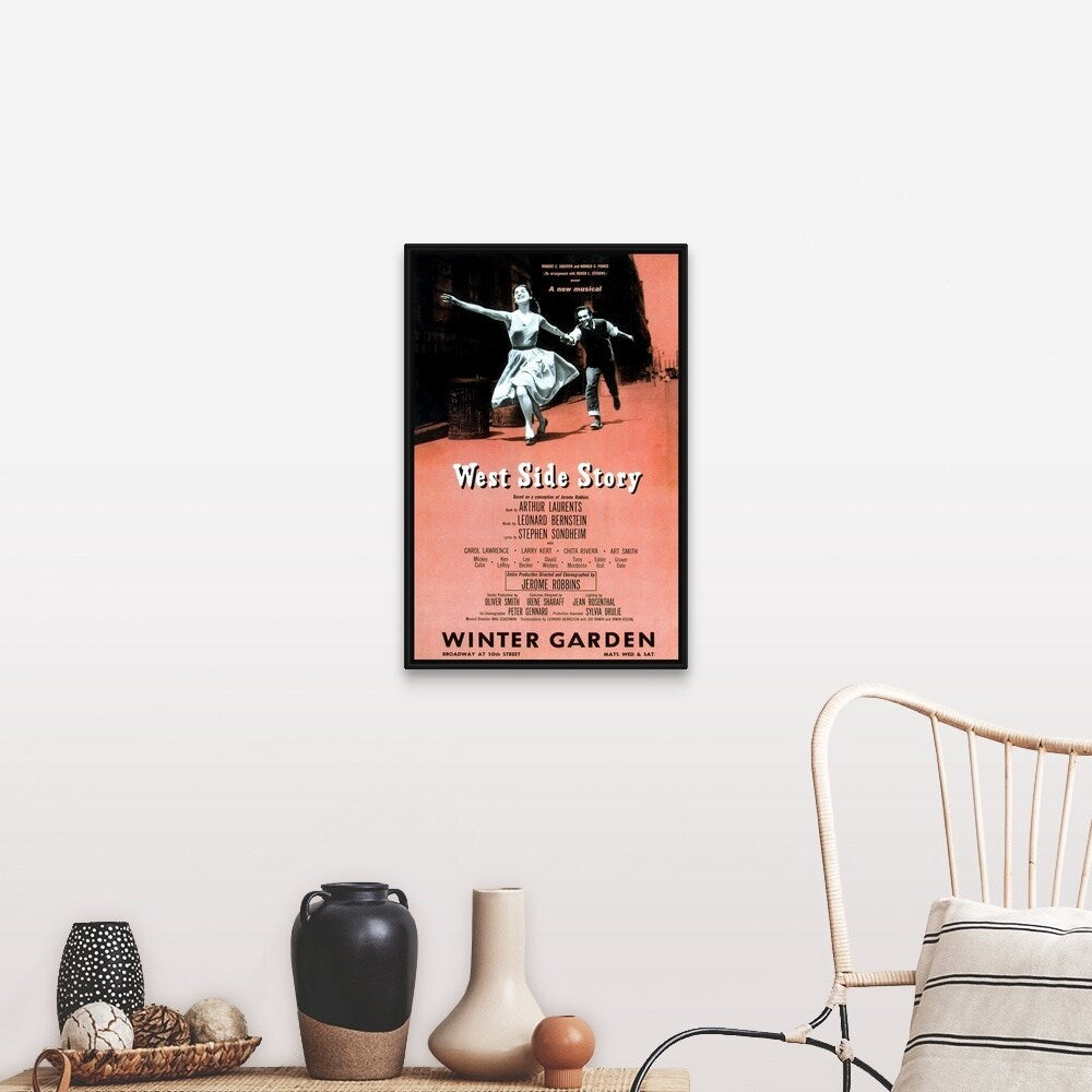 "West Side Story (Broadway) (1957)" Black Float Frame Canvas Art