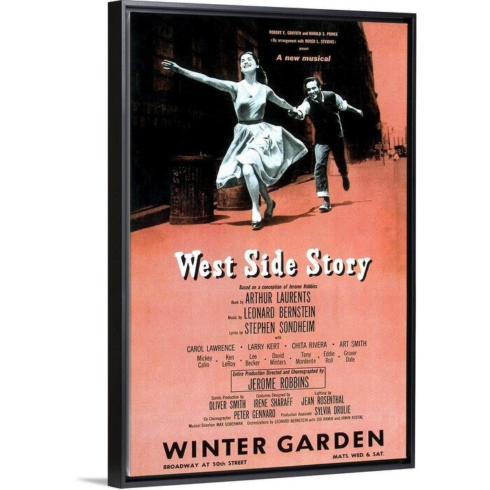 "West Side Story (Broadway) (1957)" Black Float Frame Canvas Art