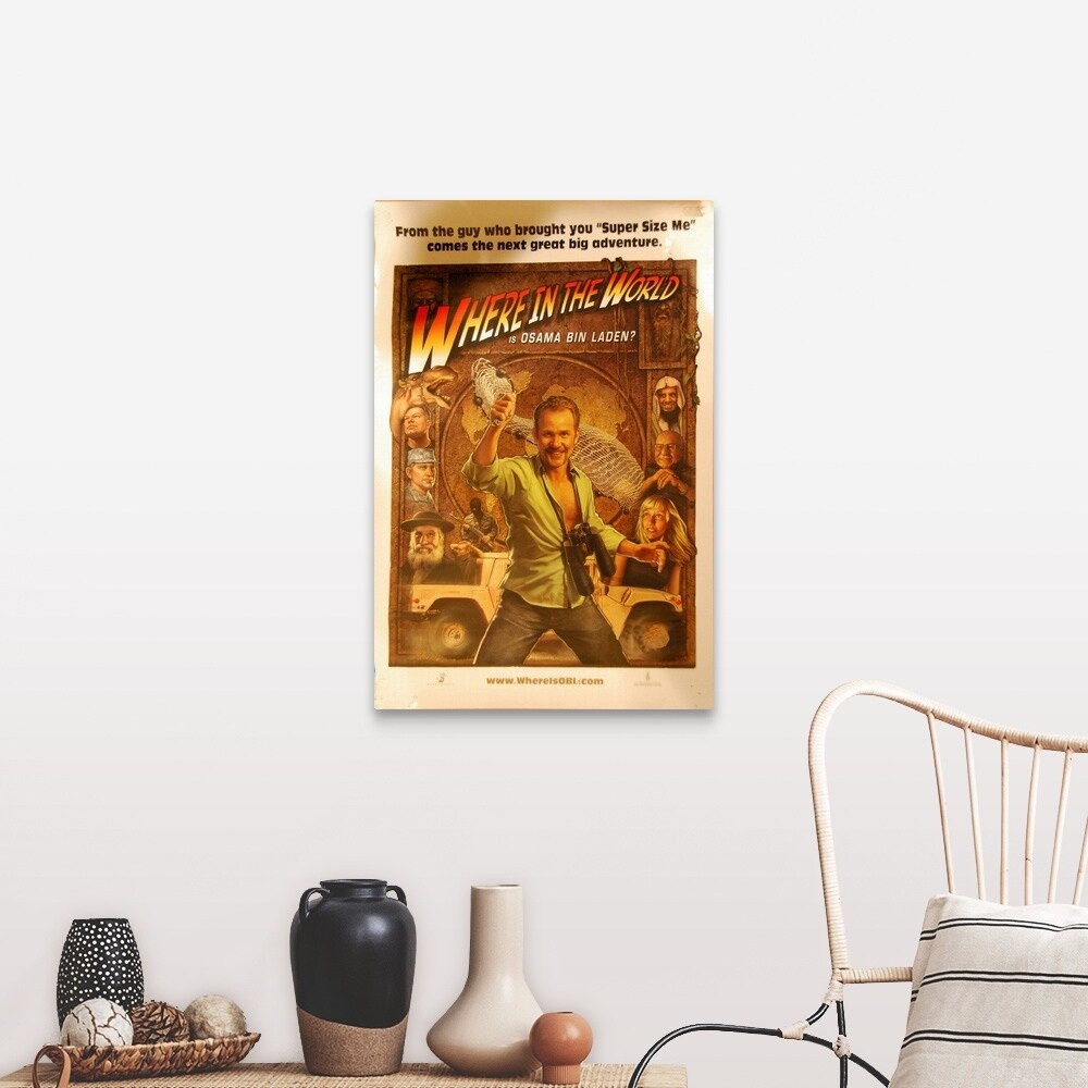 "Where in the World is Osama Bin Laden? - Movie Poster" Canvas Wall Art