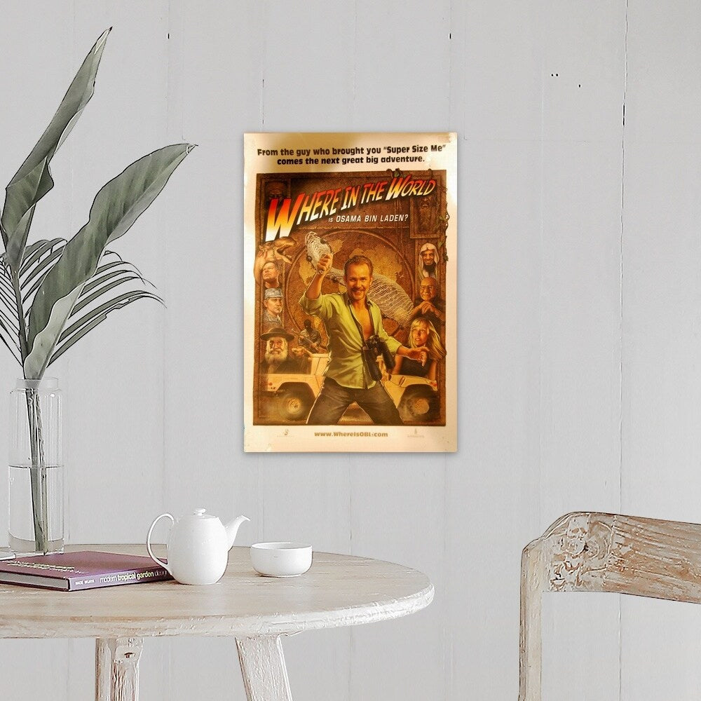 "Where in the World is Osama Bin Laden? - Movie Poster" Canvas Wall Art