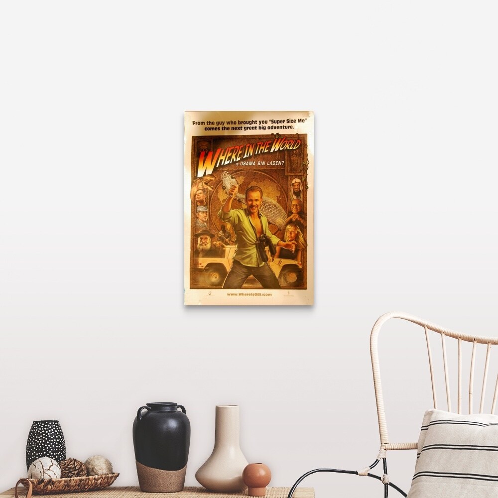 "Where in the World is Osama Bin Laden? - Movie Poster" Canvas Wall Art