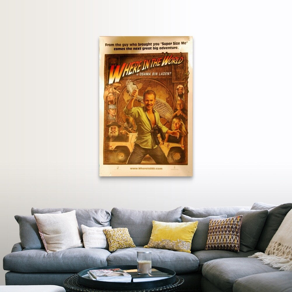 "Where in the World is Osama Bin Laden? - Movie Poster" Canvas Wall Art