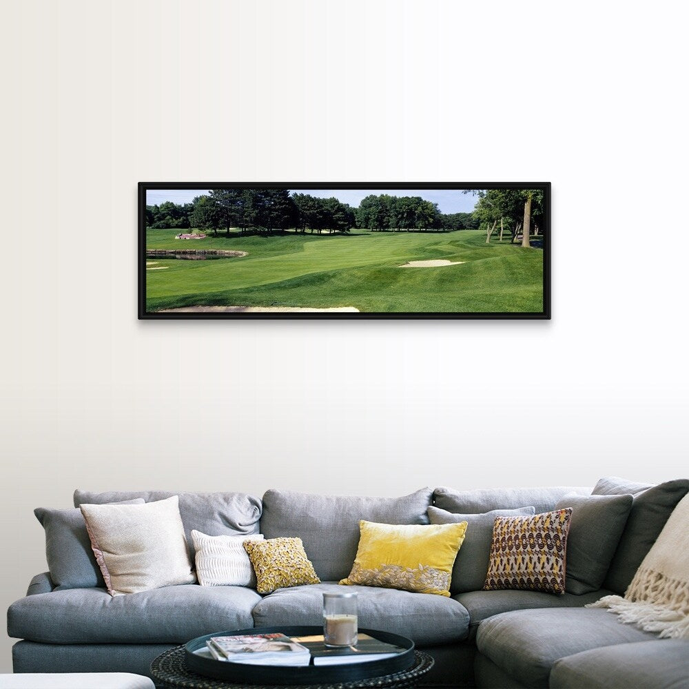 "Whirlpool Golf Course Niagara Falls Ontario Canada" Black Float Frame Canvas Art