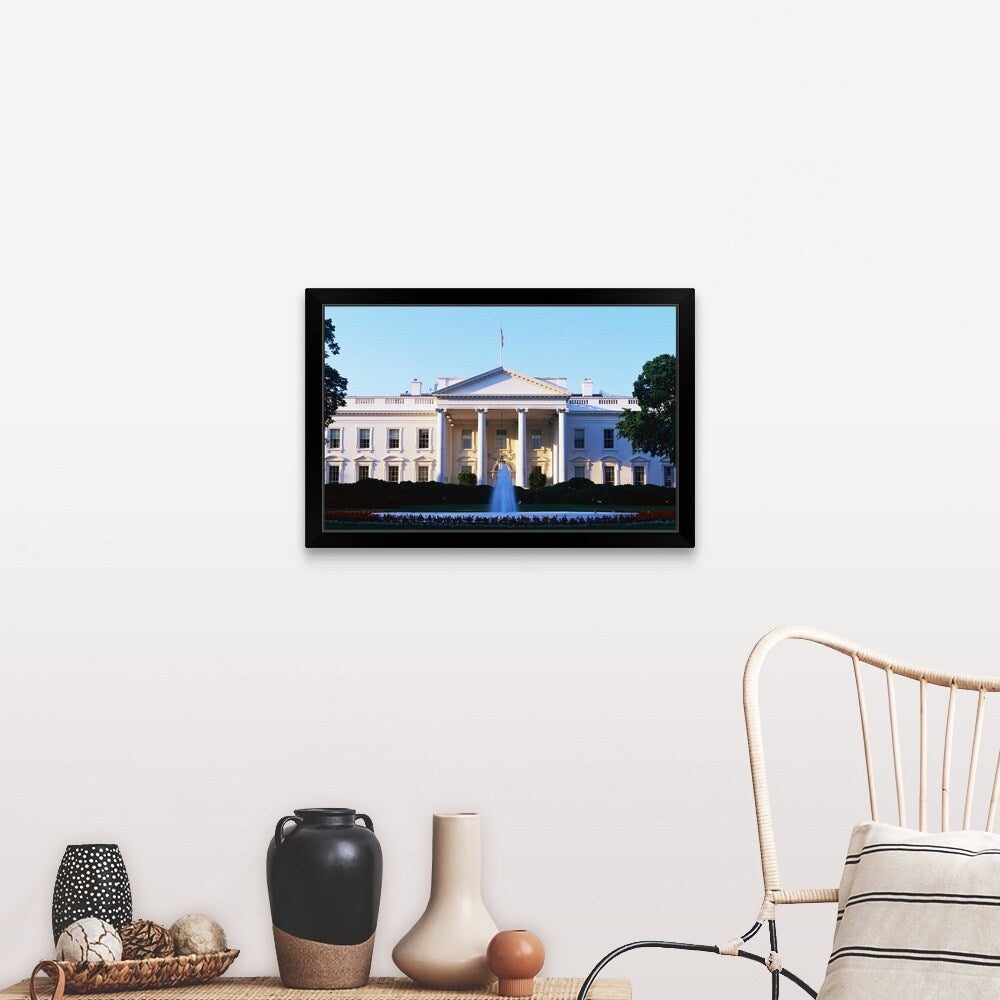 "White House Washington DC" Black Framed Print