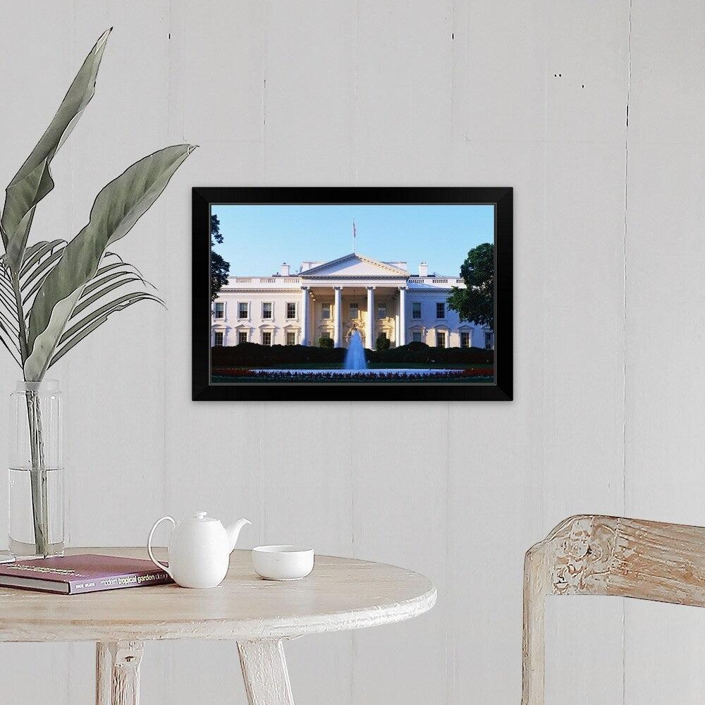 "White House Washington DC" Black Framed Print