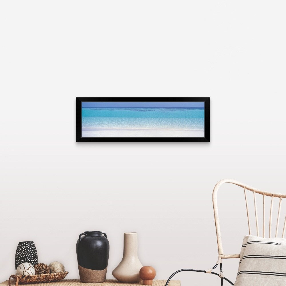 "White Sand Beach" Black Framed Print