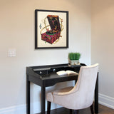 "Wind Up 78 "Alex Zeng's Signed Hand-made Dimensional Wall Art Collage, under glass and a black shadow box frame