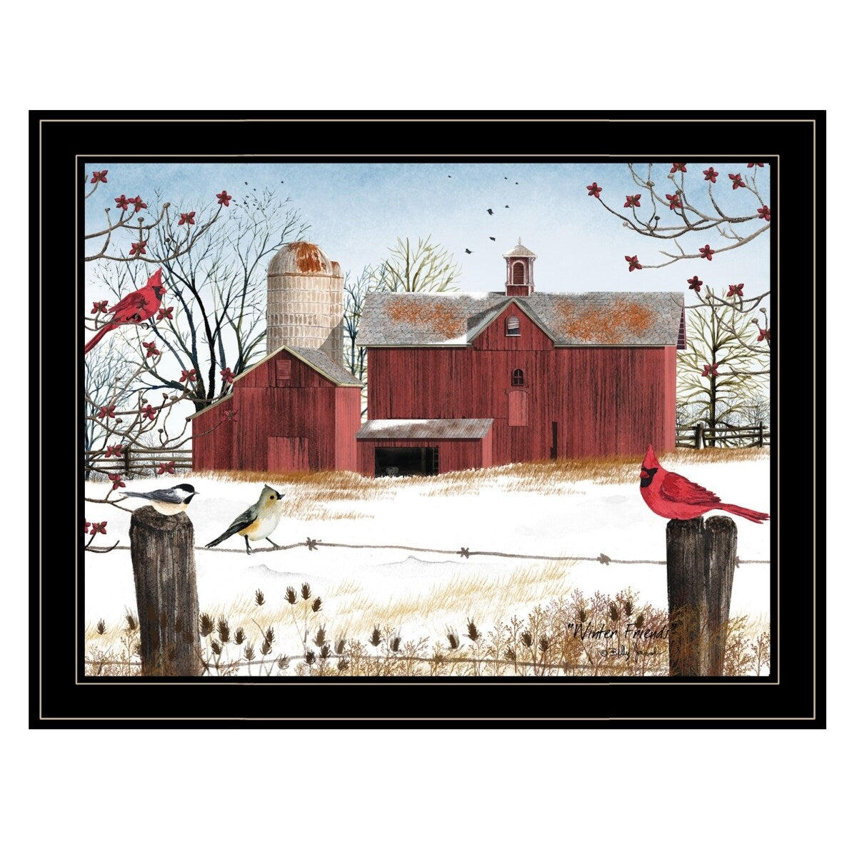 TrendyDecor4U Contemporary "Winter Friends" Framed Print Wall Art by Billy Jacobs