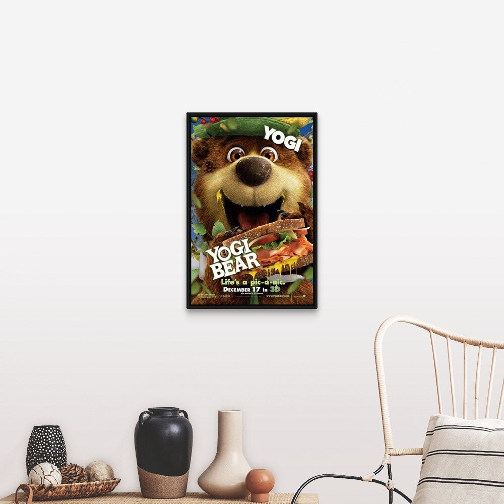 "Yogi Bear - Movie Poster" Black Float Frame Canvas Art