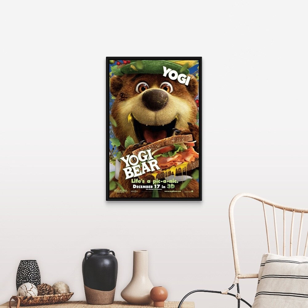 "Yogi Bear - Movie Poster" Black Float Frame Canvas Art