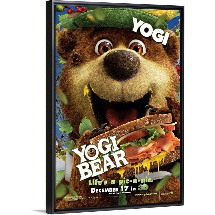 "Yogi Bear - Movie Poster" Black Float Frame Canvas Art