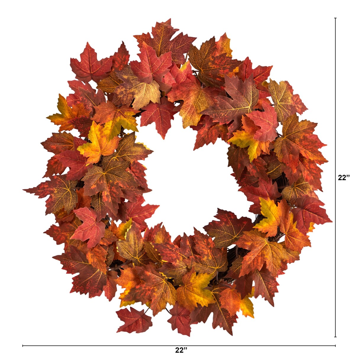 22" Maple Leaf Artificial Wreath