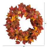 22" Maple Leaf Artificial Wreath