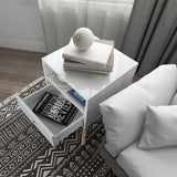 22" Tall 1 Drawer Solid Wood Nightstand with Open Shelves