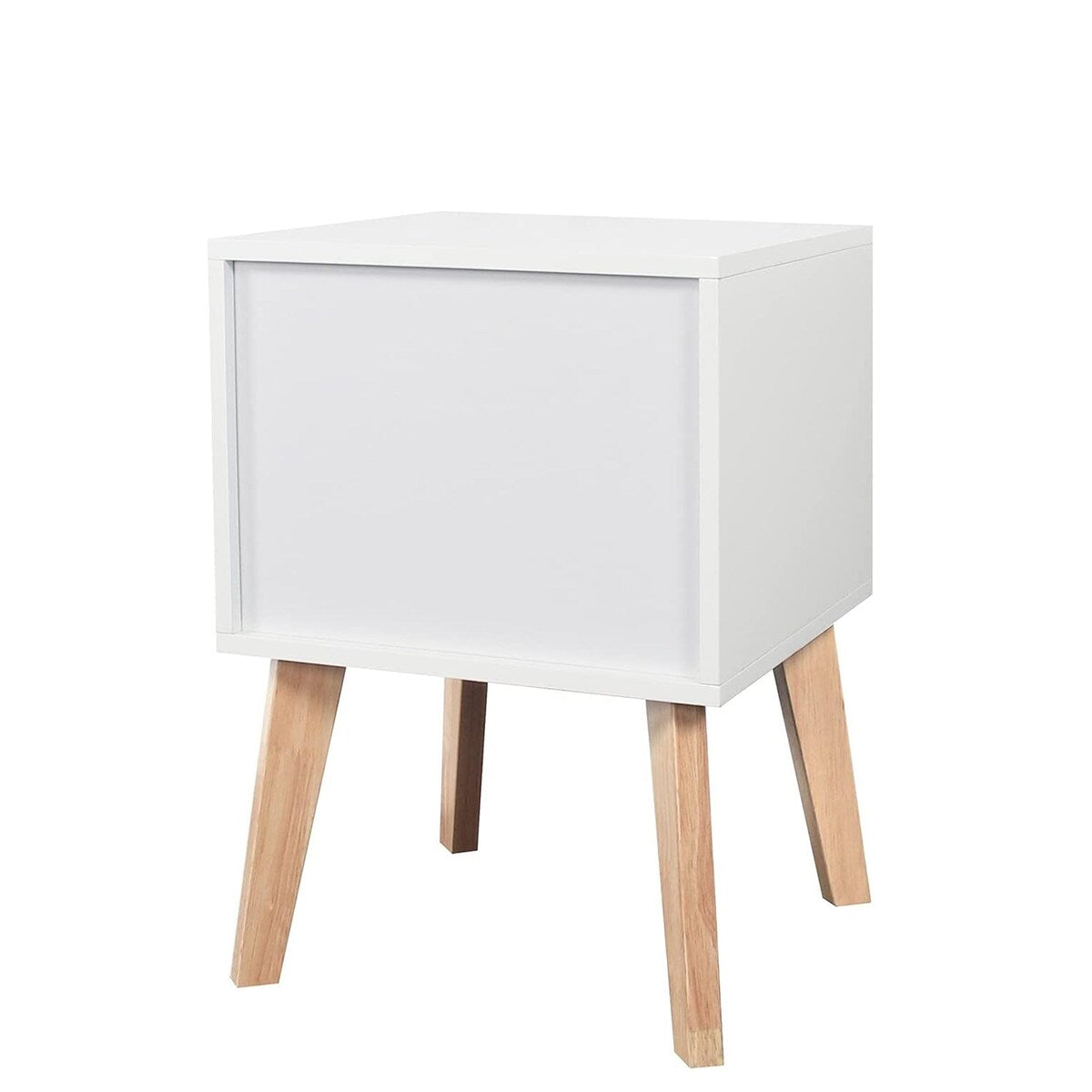 22" Tall 1 Drawer Solid Wood Nightstand with Open Shelves