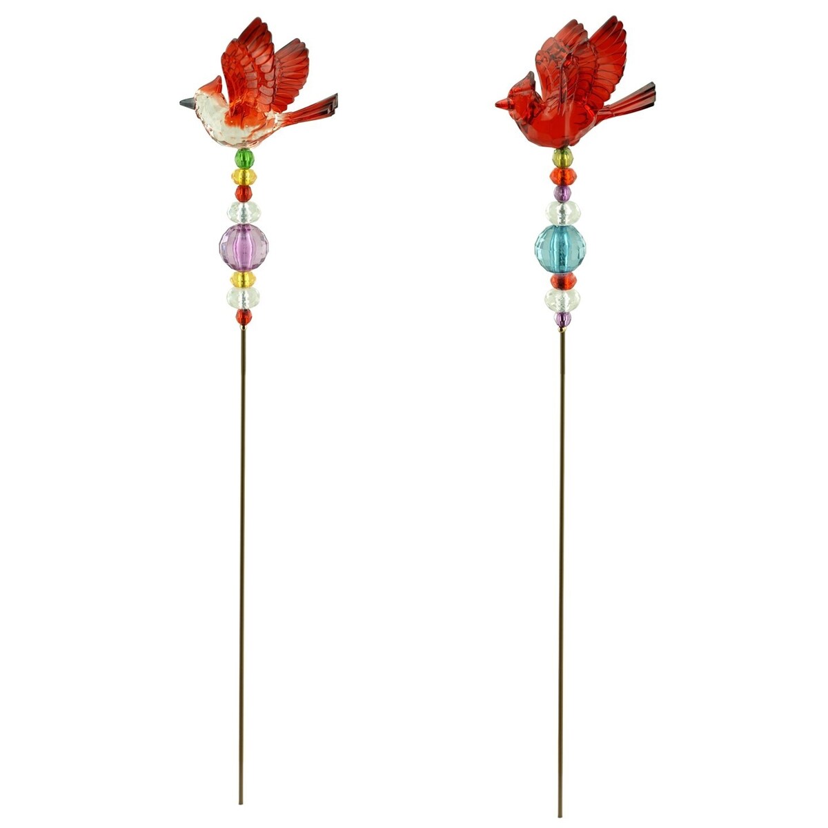 22" Tall Red Acrylic Cardinal Pot Stakes- 6 Pieces