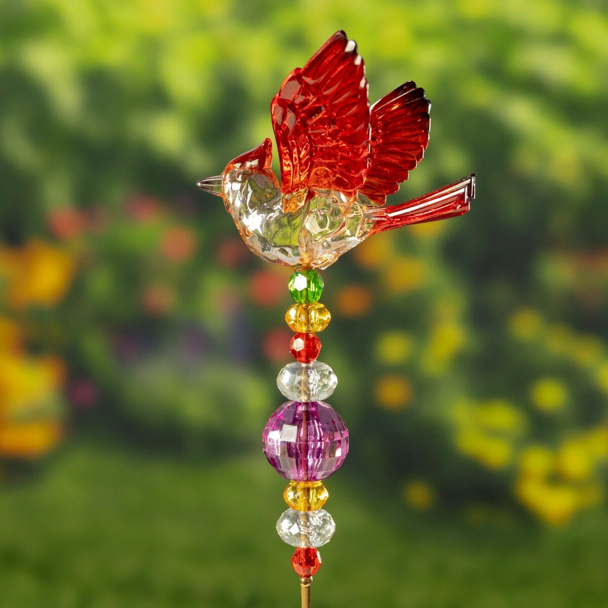 22" Tall Red Acrylic Cardinal Pot Stakes- 6 Pieces