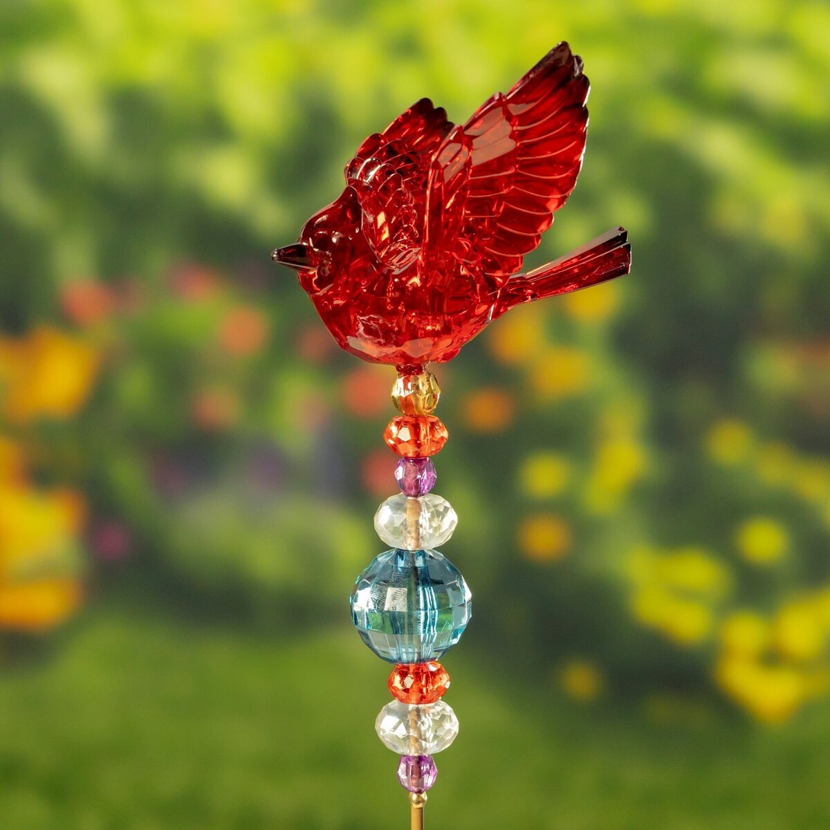 22" Tall Red Acrylic Cardinal Pot Stakes- 6 Pieces