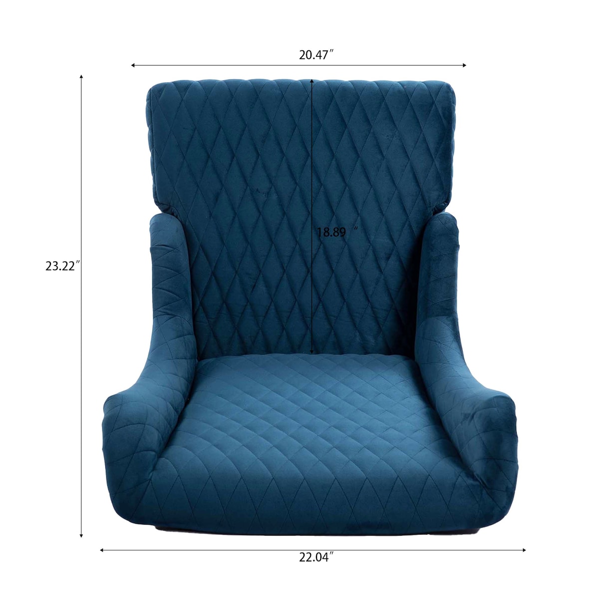 22" Wide Wing High Back Chair Velvet Fabric Padded Seat Side Chair for Living Room Chair with Birch Foot