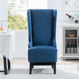 22" Wide Wing High Back Chair Velvet Fabric Padded Seat Side Chair for Living Room Chair with Birch Foot