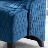 22" Wide Wing High Back Chair Velvet Fabric Padded Seat Side Chair for Living Room Chair with Birch Foot
