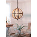 22in 4-Light Wood Hardwire Chandelier Light with Adjustable Chain