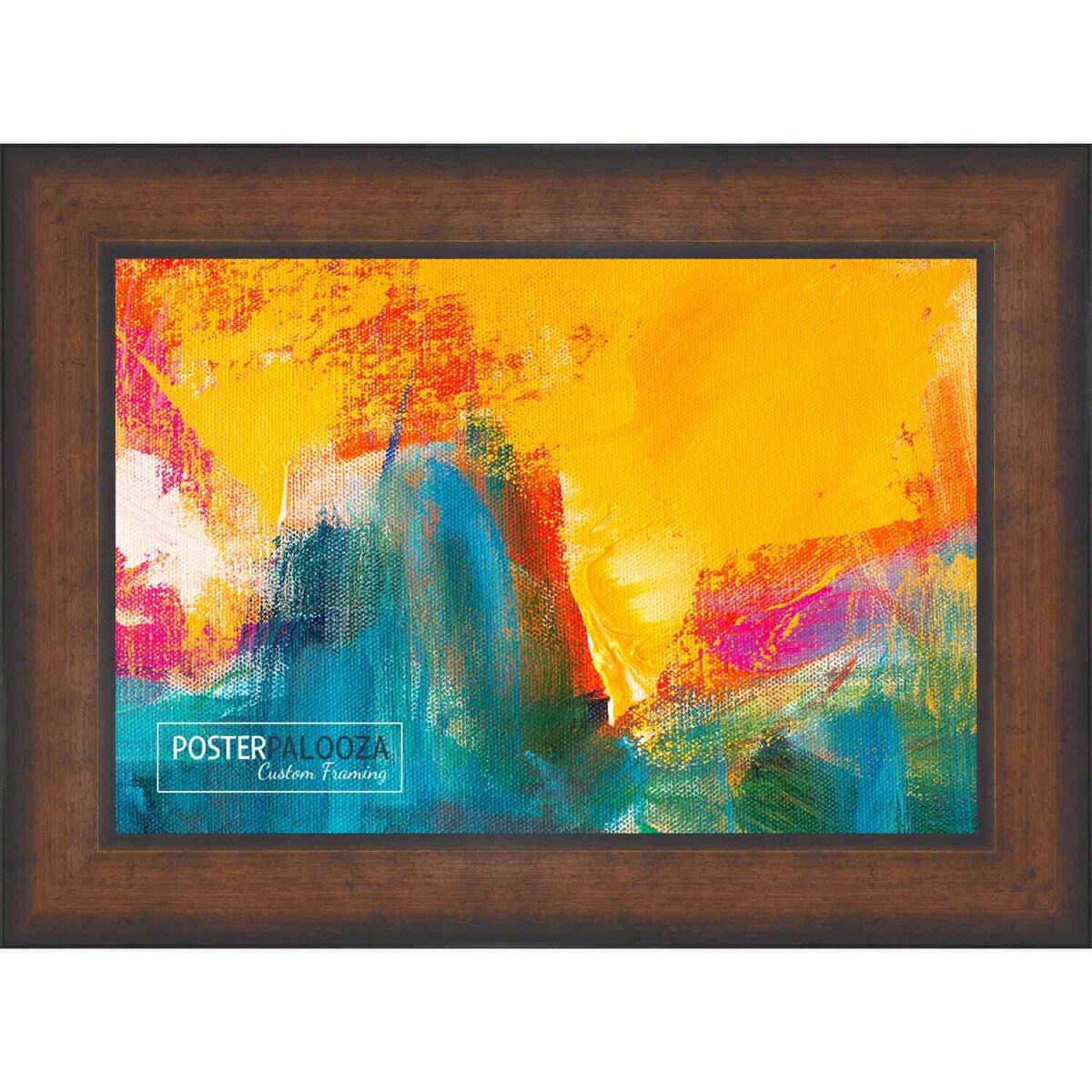 22x14 Contemporary Antique Gold Complete Wood Picture Frame with UV Acrylic, Foam Board Backing, & Hardware