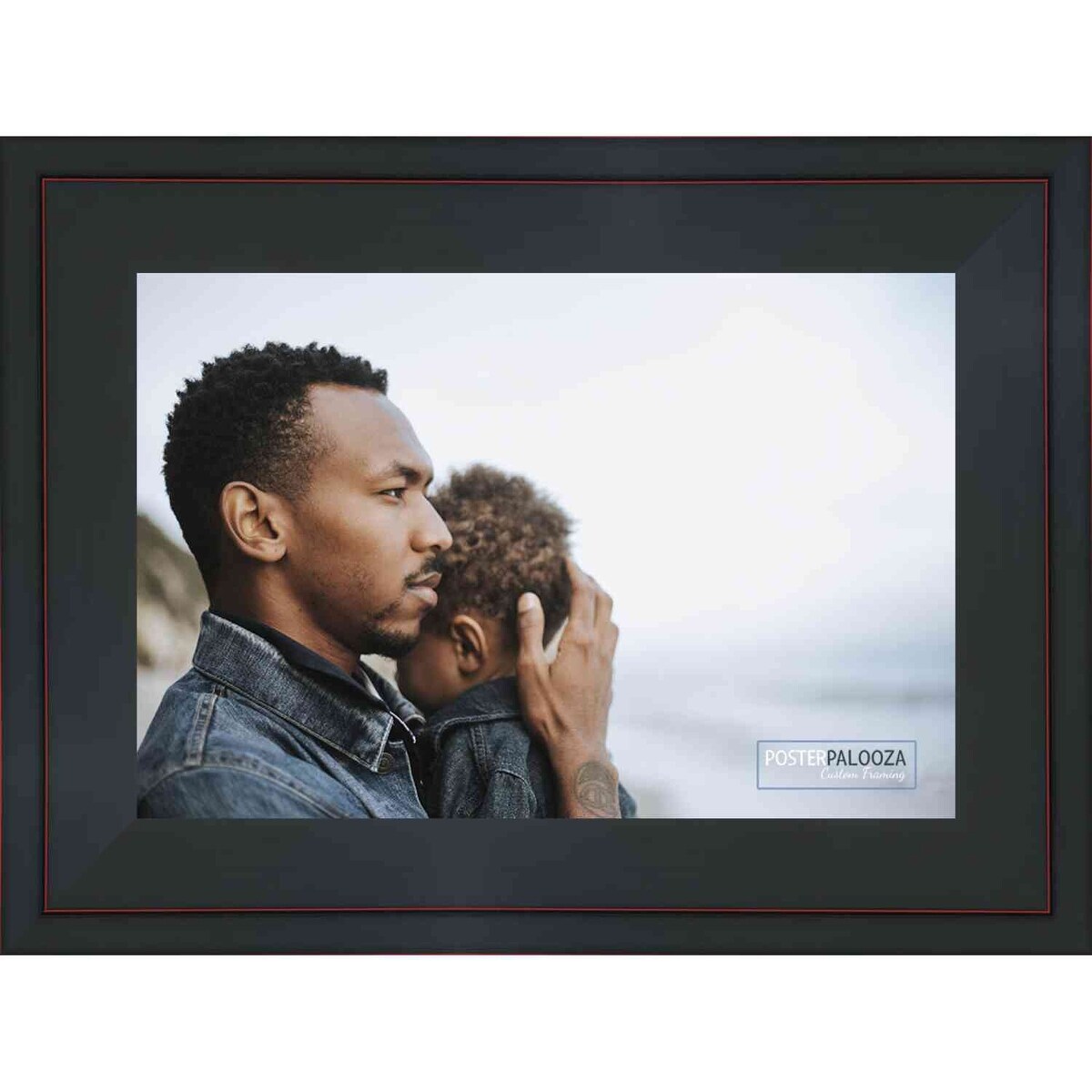 22x14 Contemporary Black Complete Wood Picture Frame with UV Acrylic, Foam Board Backing, & Hardware